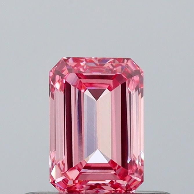 Loose Diamond - EMERALD 0.4ct Fancy Vivid Pinkish Pink VVS2: Loose Diamond - EMERALD 0.4ct Fancy Vivid Pinkish Pink VVS2 Source: This is a real non-mined Diamond that has been grown in a lab Shape: EMERALD Carats: 0.4 Color: Fancy Vivid Pinkish Pink Certificati