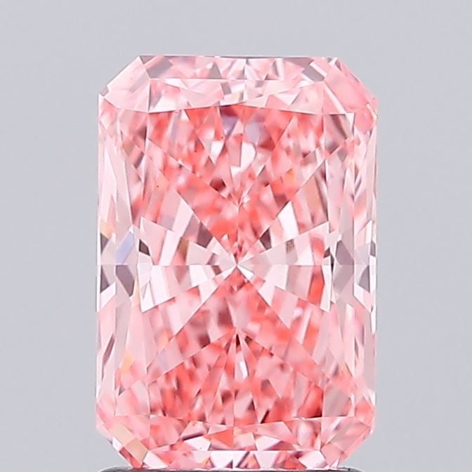 Loose Diamond - RADIANT 1.84ct Fancy Vivid Pink VS1: Loose Diamond - RADIANT 1.84ct Fancy Vivid Pink VS1 Source: This is a real non-mined Diamond that has been grown in a lab Shape: RADIANT Carats: 1.84 Color: Fancy Vivid Pink Certification: IGI Video: