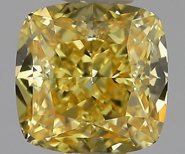 Loose Diamond - CUSHION BRILLIANT 1.03ct Fancy Vivid Yellow VS1: Loose Diamond - CUSHION BRILLIANT 1.03ct Fancy Vivid Yellow VS1 Source: This is a real non-mined Diamond that has been grown in a lab Shape: CUSHION BRILLIANT Carats: 1.03 Color: Fancy Vivid Yellow Ce