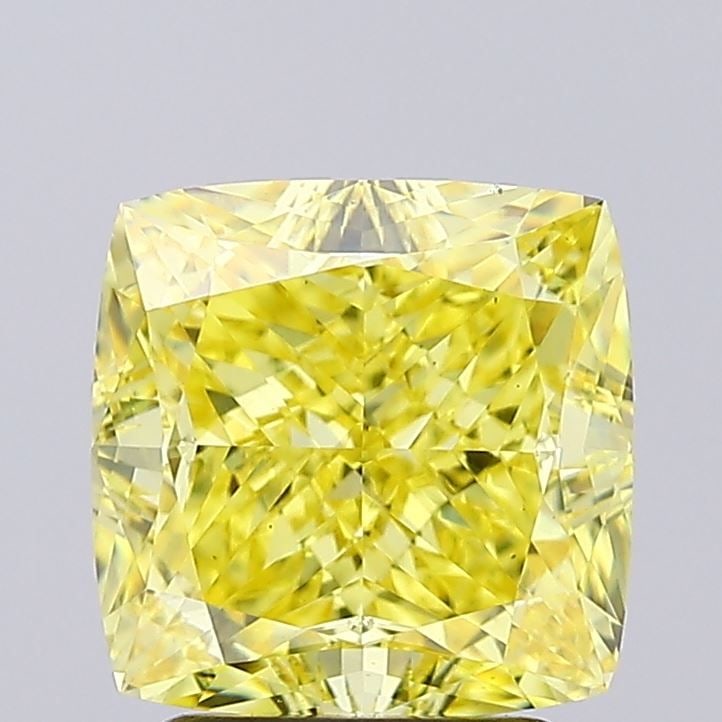 Loose Diamond - CUSHION MODIFIED 3.07ct Fancy Vivid Yellow VS1: Loose Diamond - CUSHION MODIFIED 3.07ct Fancy Vivid Yellow VS1 Source: This is a real non-mined Diamond that has been grown in a lab Shape: CUSHION MODIFIED Carats: 3.07 Color: Fancy Vivid Yellow Cert