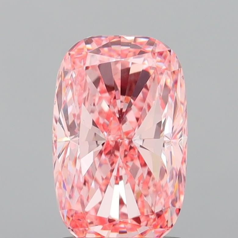 Loose Diamond - CUSHION MODIFIED 2.01ct Fancy Vivid Pink VS1: Loose Diamond - CUSHION MODIFIED 2.01ct Fancy Vivid Pink VS1 Source: This is a real non-mined Diamond that has been grown in a lab Shape: CUSHION MODIFIED Carats: 2.01 Color: Fancy Vivid Pink Certific