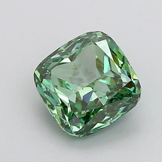 Loose Diamond - CUSHION MODIFIED 1.0ct Fancy Vivid Green VVS1: Loose Diamond - CUSHION MODIFIED 1.0ct Fancy Vivid Green VVS1 Source: This is a real non-mined Diamond that has been grown in a lab Shape: CUSHION MODIFIED Carats: 1.0 Color: Fancy Vivid Green Certifi