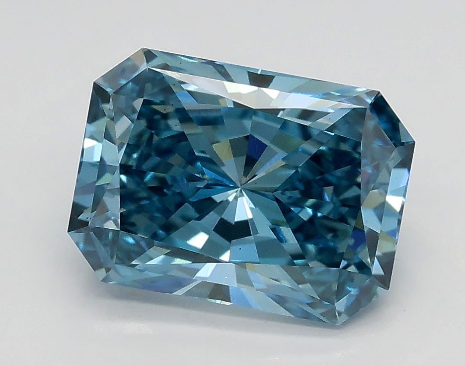 Loose Diamond - RADIANT 2.04ct Fancy Vivid Blue VS2: Loose Diamond - RADIANT 2.04ct Fancy Vivid Blue VS2 Source: This is a real non-mined Diamond that has been grown in a lab Shape: RADIANT Carats: 2.04 Color: Fancy Vivid Blue Certification: IGI Video: