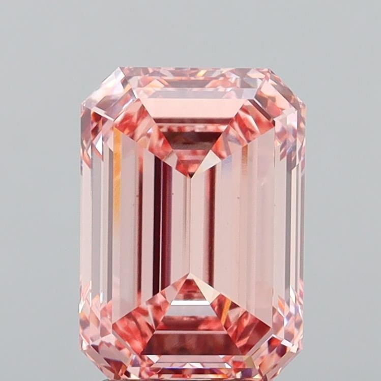 Loose Diamond - EMERALD 5.04ct Fancy Vivid Pink VS1: Loose Diamond - EMERALD 5.04ct Fancy Vivid Pink VS1 Source: This is a real non-mined Diamond that has been grown in a lab Shape: EMERALD Carats: 5.04 Color: Fancy Vivid Pink Certification: IGI Video: