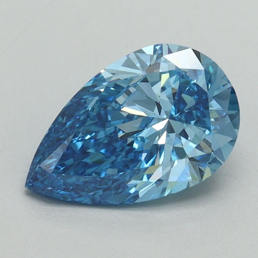 Loose Diamond - PEAR 1.55ct Fancy Vivid Blue VS1: Loose Diamond - PEAR 1.55ct Fancy Vivid Blue VS1 Source: This is a real non-mined Diamond that has been grown in a lab Shape: PEAR Carats: 1.55 Color: Fancy Vivid Blue Certification: IGI Video: