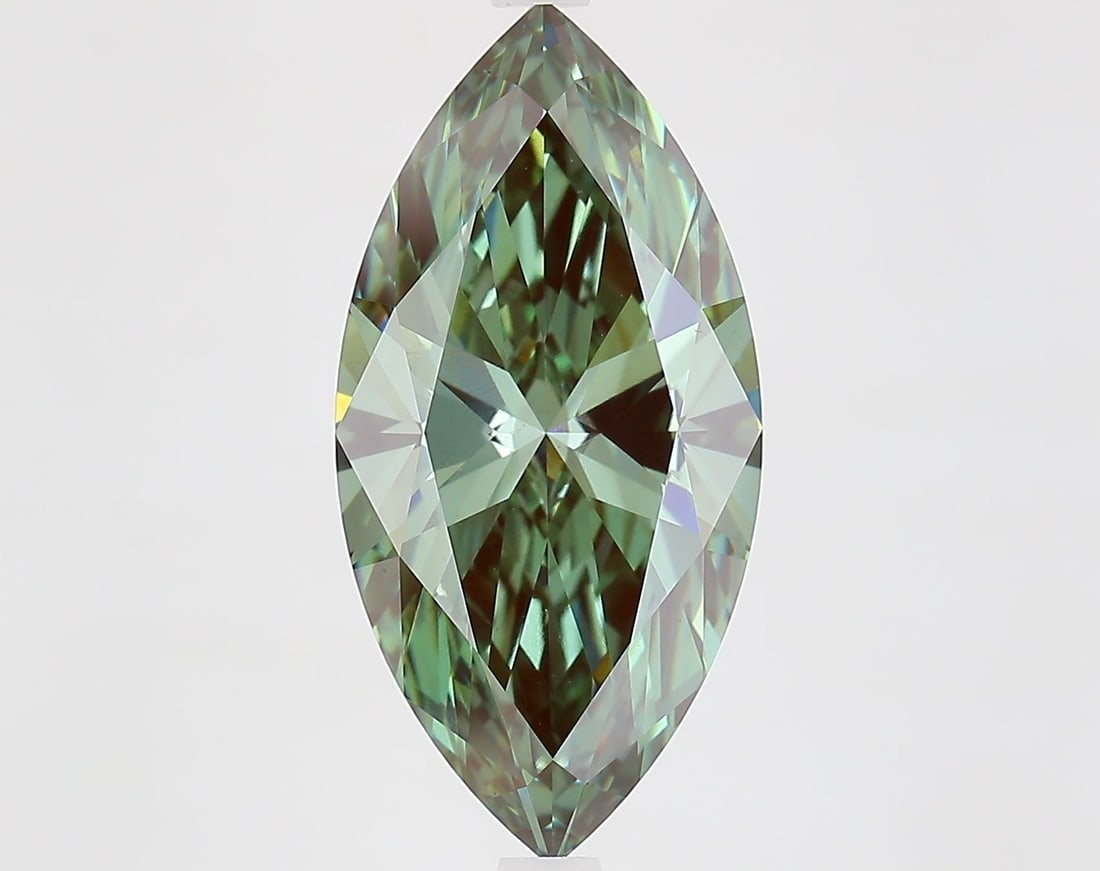 Loose Diamond - MARQUISE 5.45ct Fancy Vivid Green VS1: Loose Diamond - MARQUISE 5.45ct Fancy Vivid Green VS1 Source: This is a real non-mined Diamond that has been grown in a lab Shape: MARQUISE Carats: 5.45 Color: Fancy Vivid Green Certification: IGI Vid