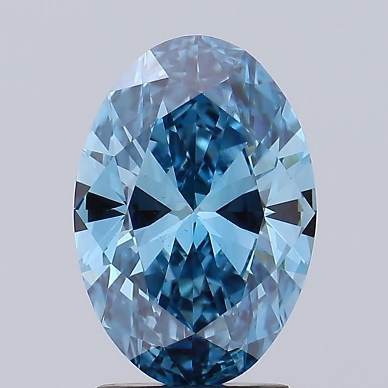 Loose Diamond - OVAL 2.22ct Fancy Vivid Blue VS1: Loose Diamond - OVAL 2.22ct Fancy Vivid Blue VS1 Source: This is a real non-mined Diamond that has been grown in a lab Shape: OVAL Carats: 2.22 Color: Fancy Vivid Blue Certification: IGI Video: