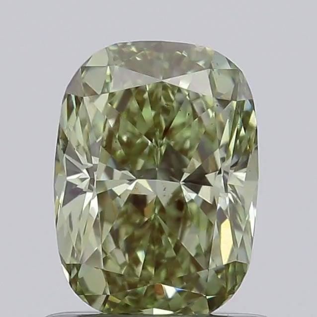 Loose Diamond - CUSHION MODIFIED 0.86ct Fancy Vivid Green VS2: Loose Diamond - CUSHION MODIFIED 0.86ct Fancy Vivid Green VS2 Source: This is a real non-mined Diamond that has been grown in a lab Shape: CUSHION MODIFIED Carats: 0.86 Color: Fancy Vivid Green Certif