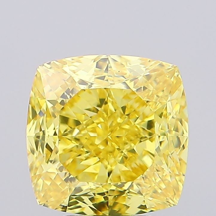 Loose Diamond - CUSHION MODIFIED 7.0ct Fancy Vivid Yellow VS1: Loose Diamond - CUSHION MODIFIED 7.0ct Fancy Vivid Yellow VS1 Source: This is a real non-mined Diamond that has been grown in a lab Shape: CUSHION MODIFIED Carats: 7.0 Color: Fancy Vivid Yellow Certif