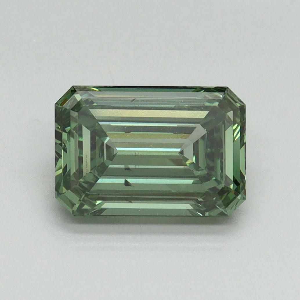 Loose Diamond - EMERALD 2.01ct Fancy Vivid Green SI1: Loose Diamond - EMERALD 2.01ct Fancy Vivid Green SI1 Source: This is a real non-mined Diamond that has been grown in a lab Shape: EMERALD Carats: 2.01 Color: Fancy Vivid Green Certification: IGI Video