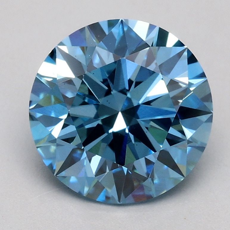 Ideal Loose Diamond - ROUND 1.56ct Fancy Vivid Blue VS2: Ideal Loose Diamond - ROUND 1.56ct Fancy Vivid Blue VS2 Source: This is a real non-mined Diamond that has been grown in a lab Shape: ROUND Carats: 1.56 Color: Fancy Vivid Blue Certification: IGI Video