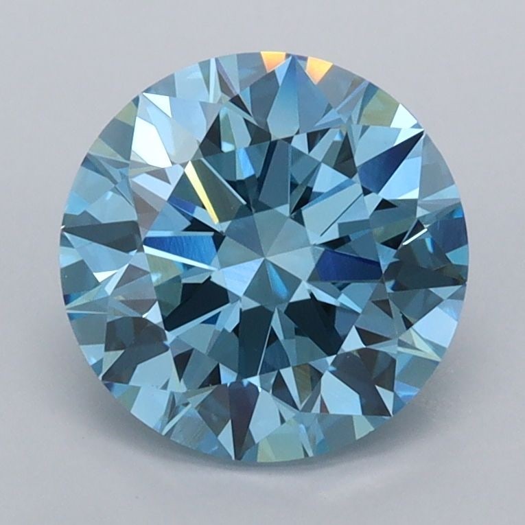 Ideal Loose Diamond - ROUND 1.99ct Fancy Vivid Blue VVS2: Ideal Loose Diamond - ROUND 1.99ct Fancy Vivid Blue VVS2 Source: This is a real non-mined Diamond that has been grown in a lab Shape: ROUND Carats: 1.99 Color: Fancy Vivid Blue Certification: IGI Vide