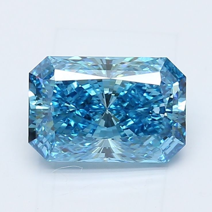 Loose Diamond - RADIANT 2.09ct Fancy Vivid Blue VS1: Loose Diamond - RADIANT 2.09ct Fancy Vivid Blue VS1 Source: This is a real non-mined Diamond that has been grown in a lab Shape: RADIANT Carats: 2.09 Color: Fancy Vivid Blue Certification: IGI Video: