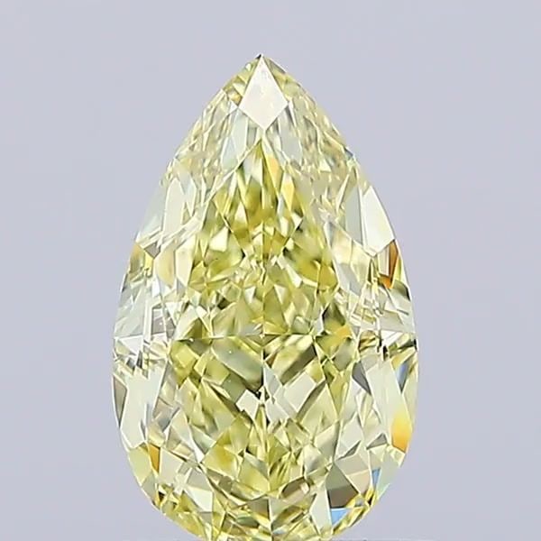 Loose Diamond - PEAR 1.02ct Fancy Light Yellow VVS2: Loose Diamond - PEAR 1.02ct Fancy Light Yellow VVS2 Source: This is a real non-mined Diamond that has been grown in a lab Shape: PEAR Carats: 1.02 Color: Fancy Light Yellow Certification: IGI Video: