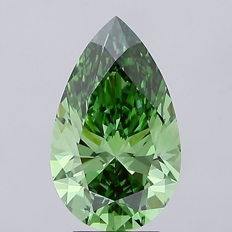 Loose Diamond - PEAR 4.02ct Fancy Vivid Green VS1: Loose Diamond - PEAR 4.02ct Fancy Vivid Green VS1 Source: This is a real non-mined Diamond that has been grown in a lab Shape: PEAR Carats: 4.02 Color: Fancy Vivid Green Certification: IGI Video: