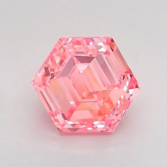 Loose Diamond - HEXAGONAL 0.96ct Fancy Vivid Pink VS1: Loose Diamond - HEXAGONAL 0.96ct Fancy Vivid Pink VS1 Source: This is a real non-mined Diamond that has been grown in a lab Shape: HEXAGONAL Carats: 0.96 Color: Fancy Vivid Pink Certification: IGI Vid