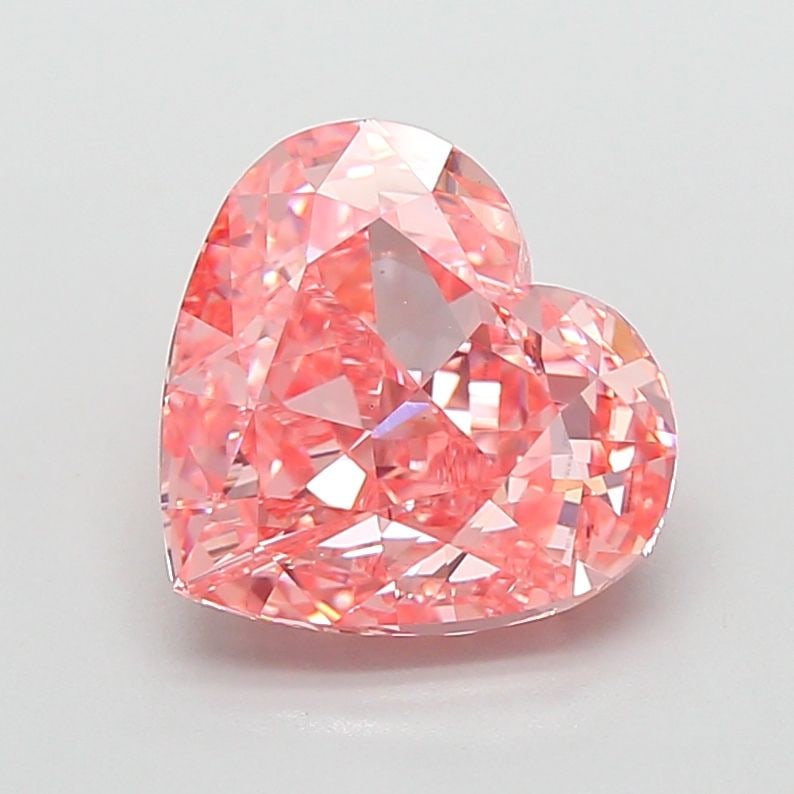Loose Diamond - HEART 3.01ct Fancy Vivid Pink VS1: Loose Diamond - HEART 3.01ct Fancy Vivid Pink VS1 Source: This is a real non-mined Diamond that has been grown in a lab Shape: HEART Carats: 3.01 Color: Fancy Vivid Pink Certification: IGI Video: