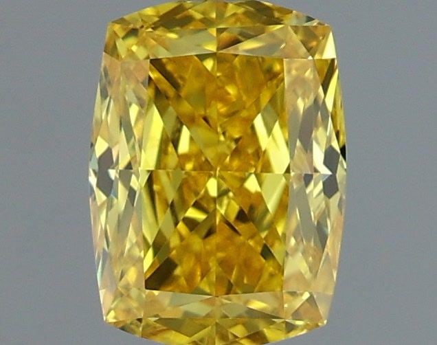 Loose Diamond - CUSHION MODIFIED 1.01ct Fancy Vivid Yellow VVS1: Loose Diamond - CUSHION MODIFIED 1.01ct Fancy Vivid Yellow VVS1 Source: This is a real non-mined Diamond that has been grown in a lab Shape: CUSHION MODIFIED Carats: 1.01 Color: Fancy Vivid Yellow Cer