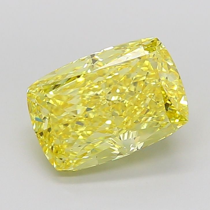 Loose Diamond - CUSHION MODIFIED 5.02ct Fancy Vivid Yellow VS1: Loose Diamond - CUSHION MODIFIED 5.02ct Fancy Vivid Yellow VS1 Source: This is a real non-mined Diamond that has been grown in a lab Shape: CUSHION MODIFIED Carats: 5.02 Color: Fancy Vivid Yellow Cert