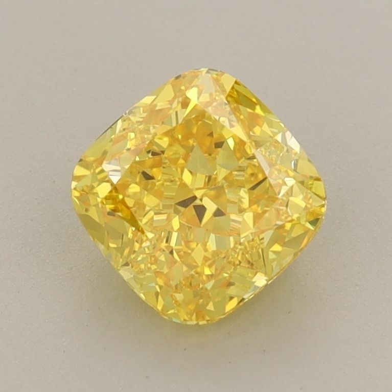 Loose Diamond - CUSHION MODIFIED 1.29ct Fancy Vivid Yellow VVS2: Loose Diamond - CUSHION MODIFIED 1.29ct Fancy Vivid Yellow VVS2 Source: This is a real non-mined Diamond that has been grown in a lab Shape: CUSHION MODIFIED Carats: 1.29 Color: Fancy Vivid Yellow Cer