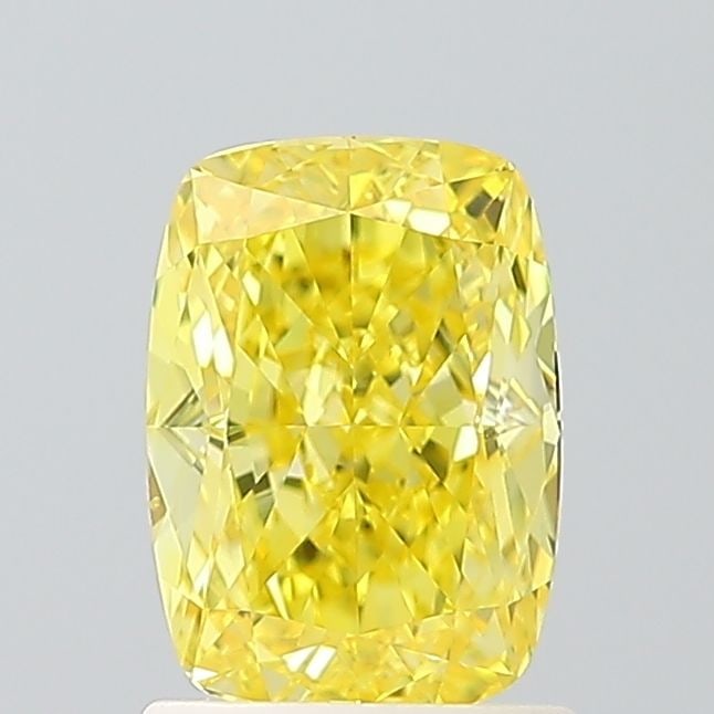 Loose Diamond - CUSHION MODIFIED 1.56ct Fancy Vivid Yellow VS1: Loose Diamond - CUSHION MODIFIED 1.56ct Fancy Vivid Yellow VS1 Source: This is a real non-mined Diamond that has been grown in a lab Shape: CUSHION MODIFIED Carats: 1.56 Color: Fancy Vivid Yellow