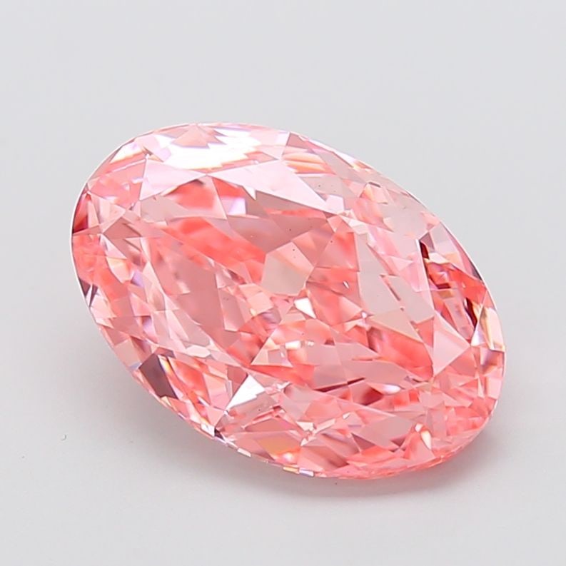 Loose Diamond - OVAL 5.03ct Fancy Vivid Pink VS1: Loose Diamond - OVAL 5.03ct Fancy Vivid Pink VS1 Source: This is a real non-mined Diamond that has been grown in a lab Shape: OVAL Carats: 5.03 Color: Fancy Vivid Pink Certification: IGI Video: Video