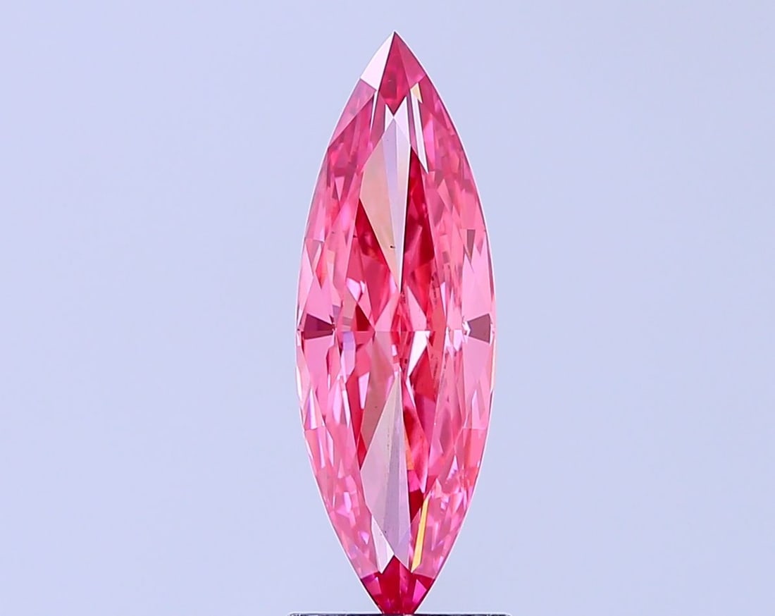 Loose Diamond - MARQUISE 2.07ct Fancy Vivid Pink VS2: Loose Diamond - MARQUISE 2.07ct Fancy Vivid Pink VS2 Source: This is a real non-mined Diamond that has been grown in a lab Shape: MARQUISE Carats: 2.07 Color: Fancy Vivid Pink Certification: IGI