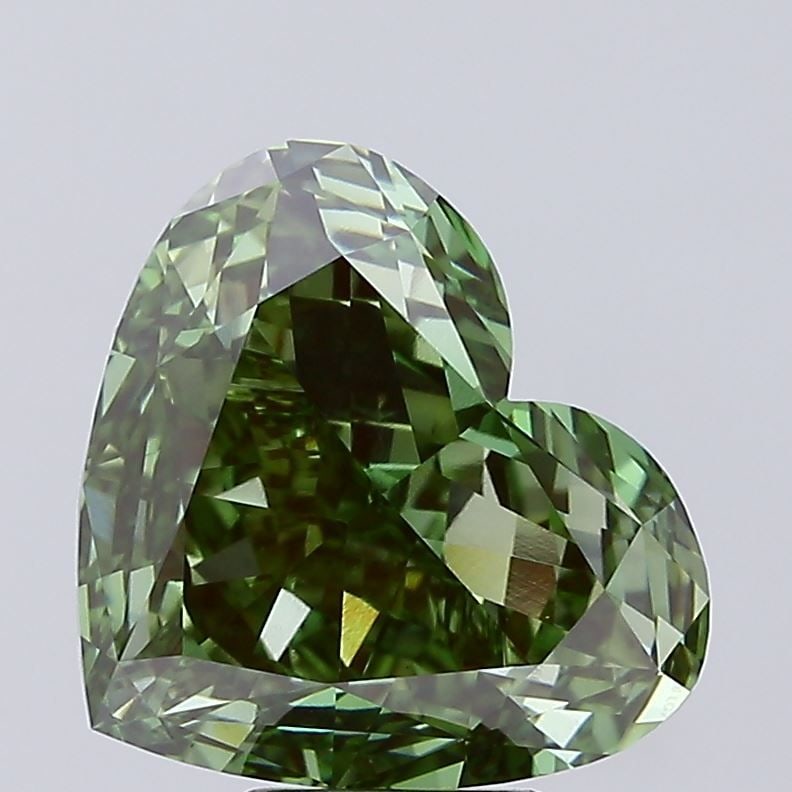 Loose Diamond - HEART 8.12ct Fancy Vivid Green VVS2: Loose Diamond - HEART 8.12ct Fancy Vivid Green VVS2 Source: This is a real non-mined Diamond that has been grown in a lab Shape: HEART Carats: 8.12 Color: Fancy Vivid Green Certification: IGI Video: