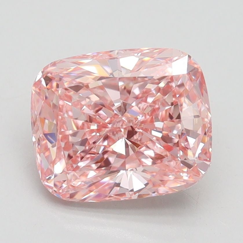Loose Diamond - CUSHION BRILLIANT 2.1ct Fancy Intense Pink VVS2: Loose Diamond - CUSHION BRILLIANT 2.1ct Fancy Intense Pink VVS2 Source: This is a real non-mined Diamond that has been grown in a lab Shape: CUSHION BRILLIANT Carats: 2.1 Color: Fancy Intense Pink