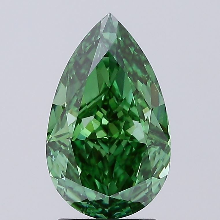 Loose Diamond - PEAR 3.03ct Fancy Vivid Green VS1: Loose Diamond - PEAR 3.03ct Fancy Vivid Green VS1 Source: This is a real non-mined Diamond that has been grown in a lab Shape: PEAR Carats: 3.03 Color: Fancy Vivid Green Certification: IGI Video: