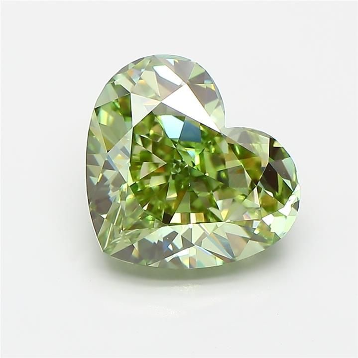 Loose Diamond - HEART 3.8ct Fancy Vivid Green VVS1: Loose Diamond - HEART 3.8ct Fancy Vivid Green VVS1 Source: This is a real non-mined Diamond that has been grown in a lab Shape: HEART Carats: 3.8 Color: Fancy Vivid Green Certification: IGI Video: