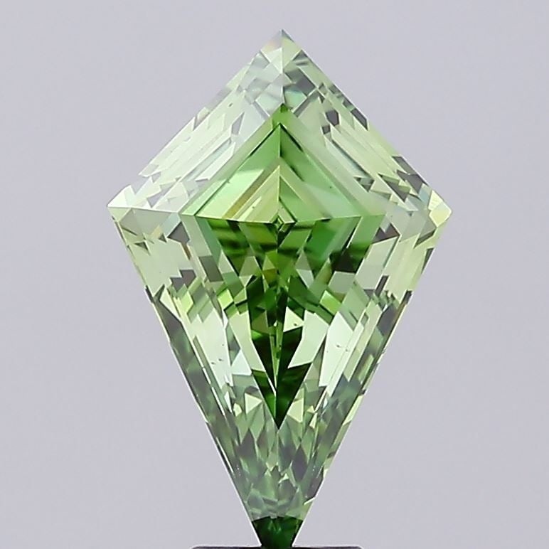 Loose Diamond - KITE 5.52ct Fancy Vivid Green VS2: Loose Diamond - KITE 5.52ct Fancy Vivid Green VS2 Source: This is a real non-mined Diamond that has been grown in a lab Shape: KITE Carats: 5.52 Color: Fancy Vivid Green Certification: IGI Video: