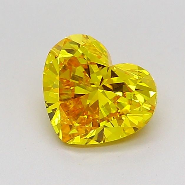 Loose Diamond - HEART 0.96ct Fancy Vivid Yellow VVS2: Loose Diamond - HEART 0.96ct Fancy Vivid Yellow VVS2 Source: This is a real non-mined Diamond that has been grown in a lab Shape: HEART Carats: 0.96 Color: Fancy Vivid Yellow Certification: IGI Video: