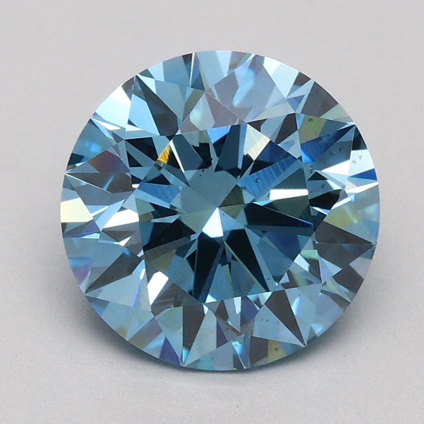 Ideal Loose Diamond - ROUND 1.84ct Fancy Vivid Blue VS2: Ideal Loose Diamond - ROUND 1.84ct Fancy Vivid Blue VS2 Source: This is a real non-mined Diamond that has been grown in a lab Shape: ROUND Carats: 1.84 Color: Fancy Vivid Blue Certification: IGI