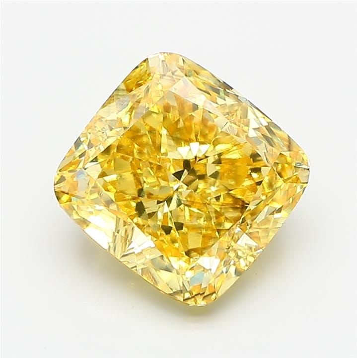 Loose Diamond - CUSHION MODIFIED 4.07ct Fancy Vivid Yellow SI1: Loose Diamond - CUSHION MODIFIED 4.07ct Fancy Vivid Yellow SI1 Source: This is a real non-mined Diamond that has been grown in a lab Shape: CUSHION MODIFIED Carats: 4.07 Color: Fancy Vivid Yellow Cert