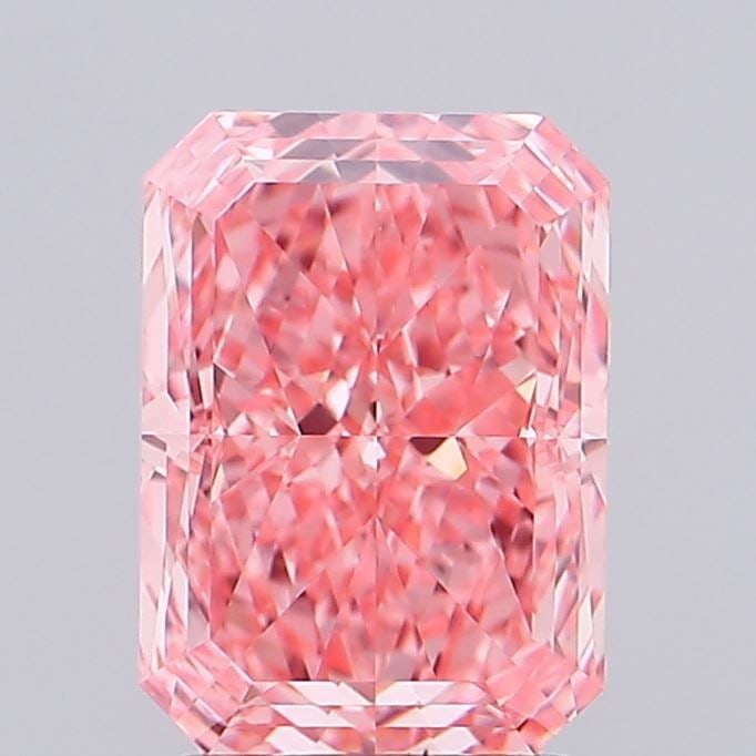 Loose Diamond - RADIANT 2.53ct Fancy Vivid Pink VVS1: Loose Diamond - RADIANT 2.53ct Fancy Vivid Pink VVS1 Source: This is a real non-mined Diamond that has been grown in a lab Shape: RADIANT Carats: 2.53 Color: Fancy Vivid Pink Certification: IGI Video: