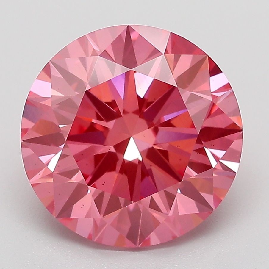 Ideal Loose Diamond - ROUND 4.51ct Fancy Vivid Pink VS2: Ideal Loose Diamond - ROUND 4.51ct Fancy Vivid Pink VS2 Source: This is a real non-mined Diamond that has been grown in a lab Shape: ROUND Carats: 4.51 Color: Fancy Vivid Pink Certification: IGI PLEAS