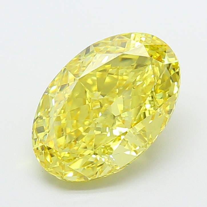 Loose Diamond - OVAL 5.12ct Fancy Vivid Yellow VS1: Loose Diamond - OVAL 5.12ct Fancy Vivid Yellow VS1 Source: This is a real non-mined Diamond that has been grown in a lab Shape: OVAL Carats: 5.12 Color: Fancy Vivid Yellow Certification: IGI Video: