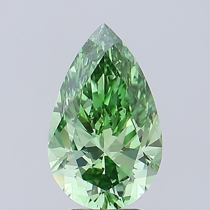 Loose Diamond - PEAR 2.5ct Fancy Vivid Green FL: Loose Diamond - PEAR 2.5ct Fancy Vivid Green FL Source: This is a real non-mined Diamond that has been grown in a lab Shape: PEAR Carats: 2.5 Color: Fancy Vivid Green Certification: IGI Video: Video