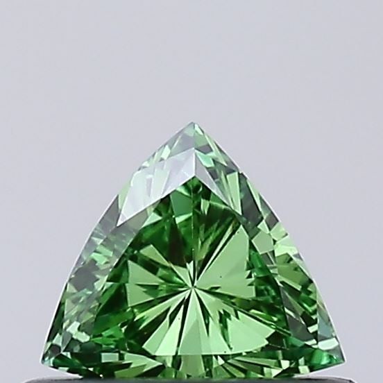 Loose Diamond - TRIANGULAR 0.18ct Fancy Vivid Green VVS2: Loose Diamond - TRIANGULAR 0.18ct Fancy Vivid Green VVS2 Source: This is a real non-mined Diamond that has been grown in a lab Shape: TRIANGULAR Carats: 0.18 Color: Fancy Vivid Green Certification: NO