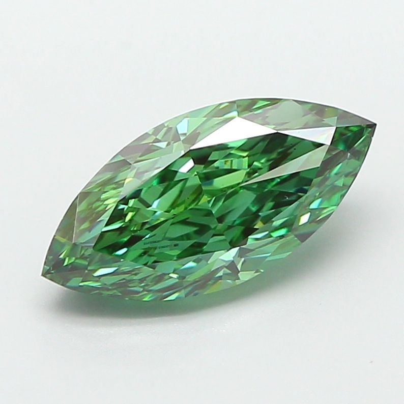 Loose Diamond - MARQUISE 2.03ct Fancy Vivid Green VS1: Loose Diamond - MARQUISE 2.03ct Fancy Vivid Green VS1 Source: This is a real non-mined Diamond that has been grown in a lab Shape: MARQUISE Carats: 2.03 Color: Fancy Vivid Green Certification: IGI Vid