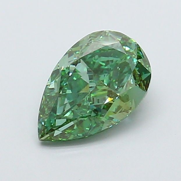 Loose Diamond - PEAR 1.77ct Fancy Vivid Green VS1: Loose Diamond - PEAR 1.77ct Fancy Vivid Green VS1 Source: This is a real non-mined Diamond that has been grown in a lab Shape: PEAR Carats: 1.77 Color: Fancy Vivid Green Certification: IGI Video: