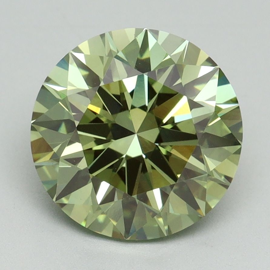 Ideal Loose Diamond - ROUND 3.12ct Fancy Vivid Green VS1: Ideal Loose Diamond - ROUND 3.12ct Fancy Vivid Green VS1 Source: This is a real non-mined Diamond that has been grown in a lab Shape: ROUND Carats: 3.12 Color: Fancy Vivid Green Certification: IGI Vid