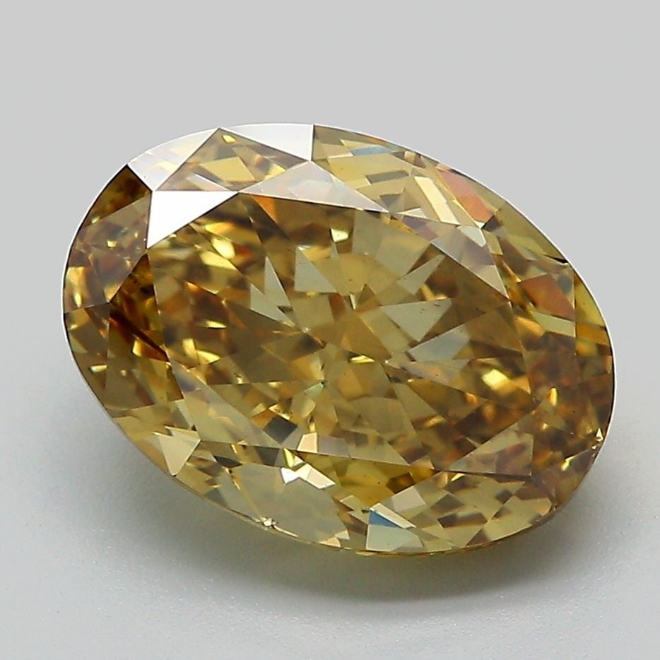 Loose Diamond - OVAL 4.1ct Fancy Intense Brownish Yellow VS2: Loose Diamond - OVAL 4.1ct Fancy Intense Brownish Yellow VS2 Source: This is a real non-mined Diamond that has been grown in a lab Shape: OVAL Carats: 4.1 Color: Fancy Intense Brownish Yellow Certific