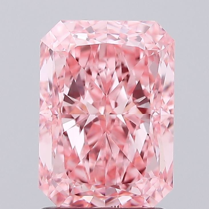 Loose Diamond - RADIANT 2.02ct Fancy Vivid Pink VS2: Loose Diamond - RADIANT 2.02ct Fancy Vivid Pink VS2 Source: This is a real non-mined Diamond that has been grown in a lab Shape: RADIANT Carats: 2.02 Color: Fancy Vivid Pink Certification: IGI Video: