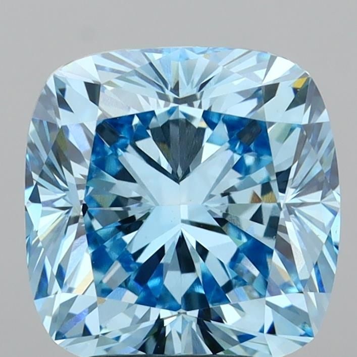 Loose Diamond - CUSHION MODIFIED 4.03ct Fancy Vivid Blue VVS2: Loose Diamond - CUSHION MODIFIED 4.03ct Fancy Vivid Blue VVS2 Source: This is a real non-mined Diamond that has been grown in a lab Shape: CUSHION MODIFIED Carats: 4.03 Color: Fancy Vivid Blue Certifi