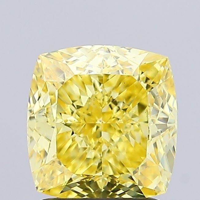 Loose Diamond - CUSHION MODIFIED 2.29ct Fancy Intense Yellow VS1: Loose Diamond - CUSHION MODIFIED 2.29ct Fancy Intense Yellow VS1 Source: This is a real non-mined Diamond that has been grown in a lab Shape: CUSHION MODIFIED Carats: 2.29 Color: Fancy Intense Yellow 