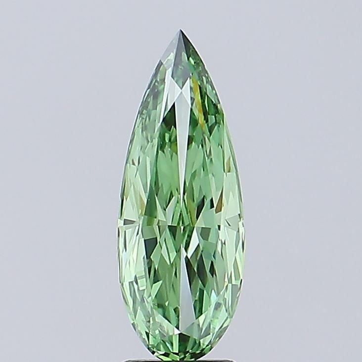 Loose Diamond - PEAR 2.0ct Fancy Vivid Green SI1: Loose Diamond - PEAR 2.0ct Fancy Vivid Green SI1 Source: This is a real non-mined Diamond that has been grown in a lab Shape: PEAR Carats: 2.0 Color: Fancy Vivid Green Certification: IGI Video: Video