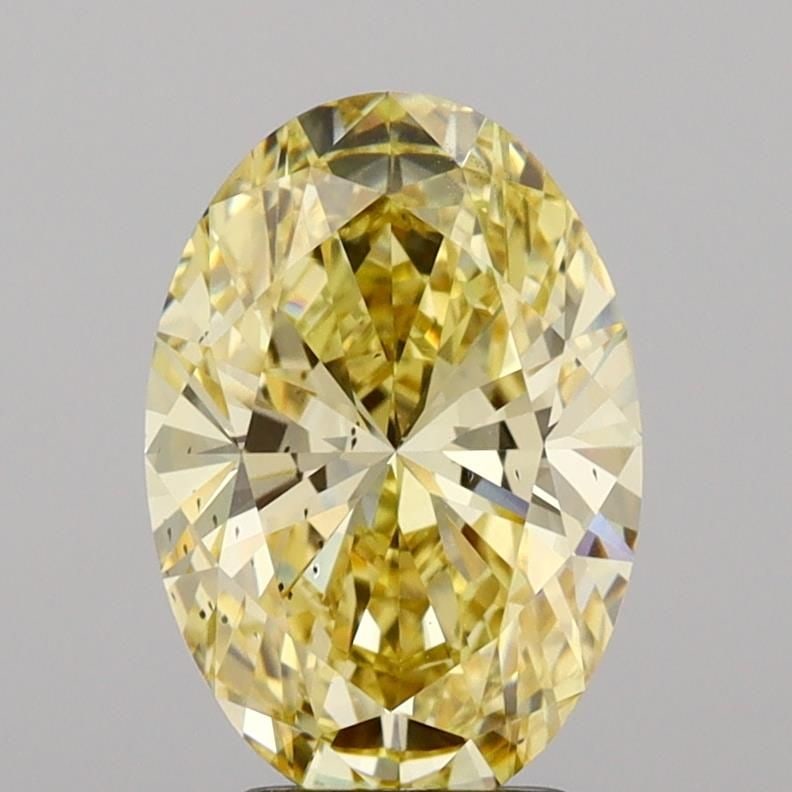 Loose Diamond - OVAL 2.91ct Fancy Intense Yellow SI1: Loose Diamond - OVAL 2.91ct Fancy Intense Yellow SI1 Source: This is a real non-mined Diamond that has been grown in a lab Shape: OVAL Carats: 2.91 Color: Fancy Intense Yellow Certification: IGI Video