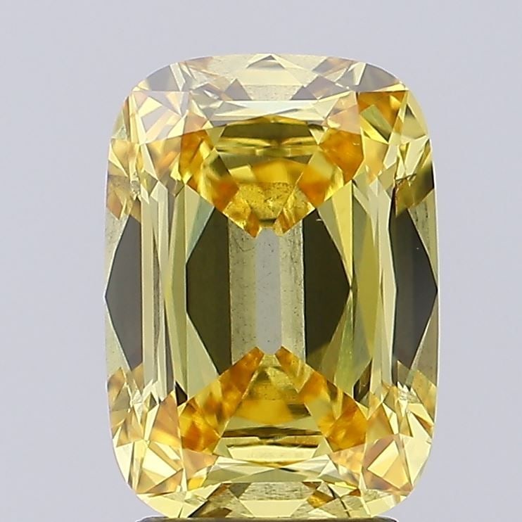 Loose Diamond - CUSHION MODIFIED 3.09ct Fancy Intense Yellow SI1: Loose Diamond - CUSHION MODIFIED 3.09ct Fancy Intense Yellow SI1 Source: This is a real non-mined Diamond that has been grown in a lab Shape: CUSHION MODIFIED Carats: 3.09 Color: Fancy Intense Yellow 